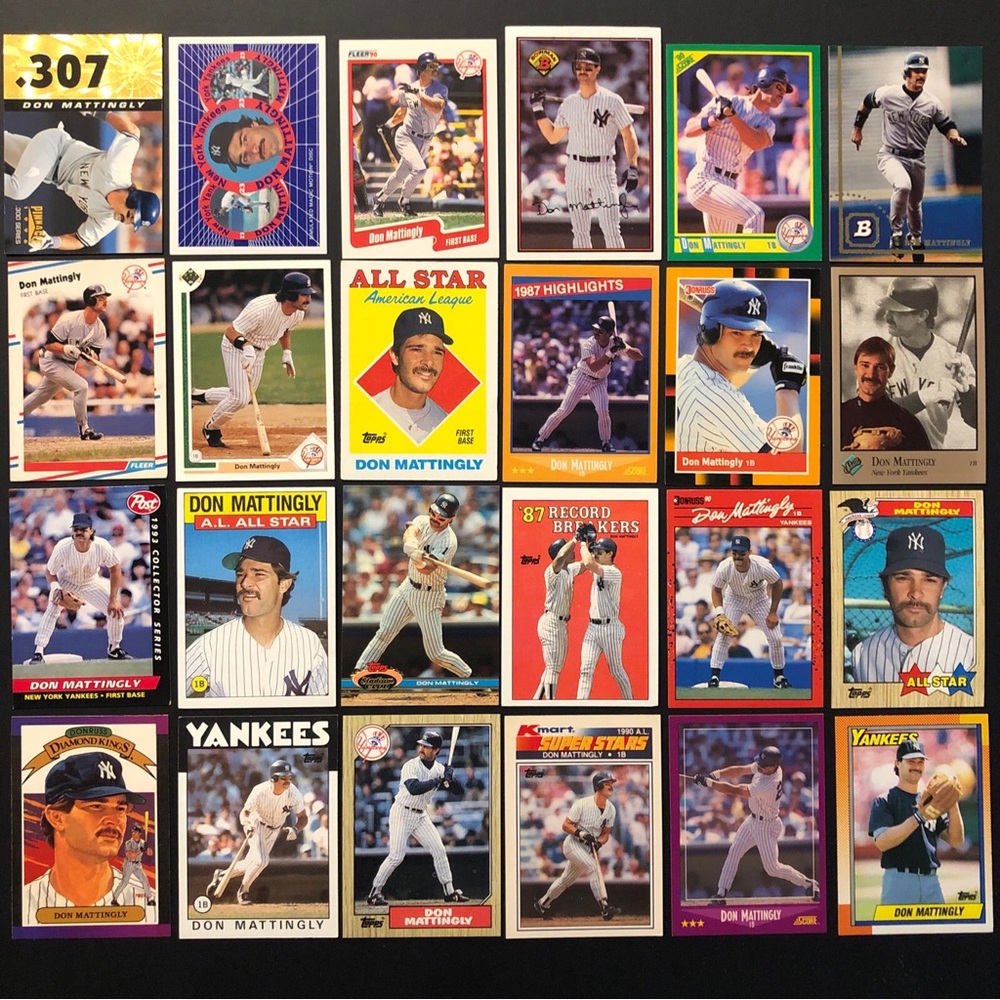 24 Don Mattingly baseball cards 1986 & up Topps Fleer Bowman New York Yankees